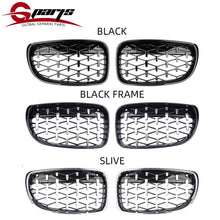 Load image into Gallery viewer, G-Parts 1Pair ABS Car Diamond Grill Auto Front Bumper Grilles BWM 1 serives Overlay Kidney Replacement Grille E81 E82 E87 E88
