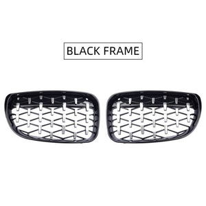 G-Parts 1Pair ABS Car Diamond Grill Auto Front Bumper Grilles BWM 1 serives Overlay Kidney Replacement Grille E81 E82 E87 E88