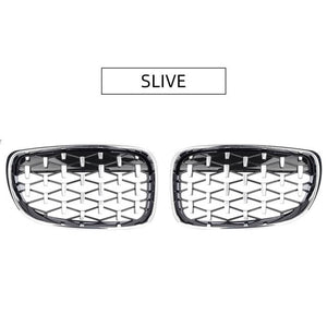 G-Parts 1Pair ABS Car Diamond Grill Auto Front Bumper Grilles BWM 1 serives Overlay Kidney Replacement Grille E81 E82 E87 E88