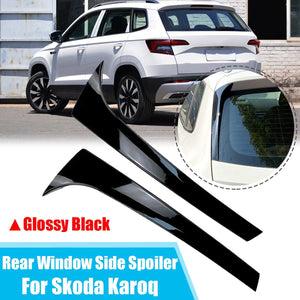 Pair Glossy Black Vertical Rear Window Side Spoiler Wing For Skoda Karoq For Skoda KODIAQ Auto Replacement Parts Spoilers & Wing